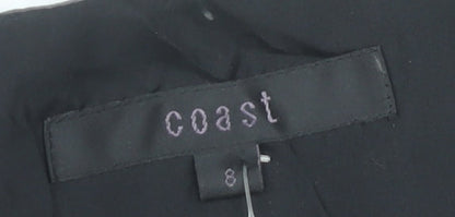 Coast Women’s Grey Black Sheath Dress Size 8 Silk Blend Formal