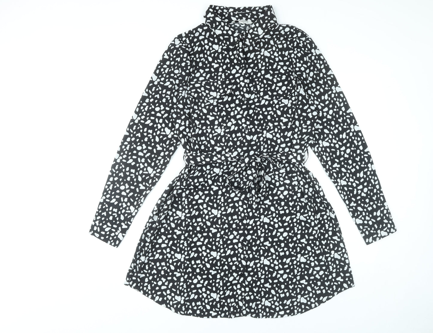 Brave Soul Women’s Black Animal Print Shirt Dress Size M