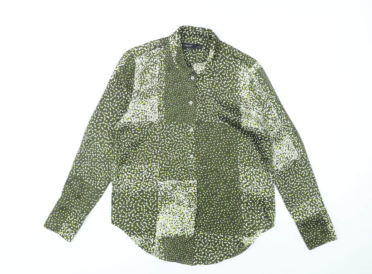 Marks and Spencer Women’s Green Button-Up Blouse Size 6 Polyester