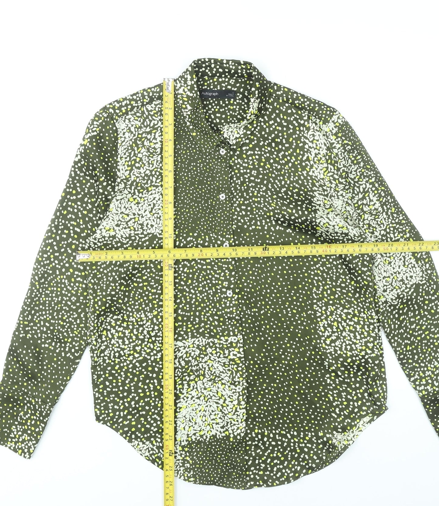 Marks and Spencer Women’s Green Button-Up Blouse Size 6 Polyester