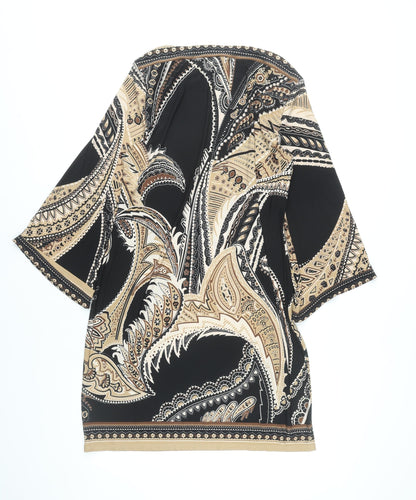 Beige by eci Women’s Black Beige Paisley Shift Dress UK 12