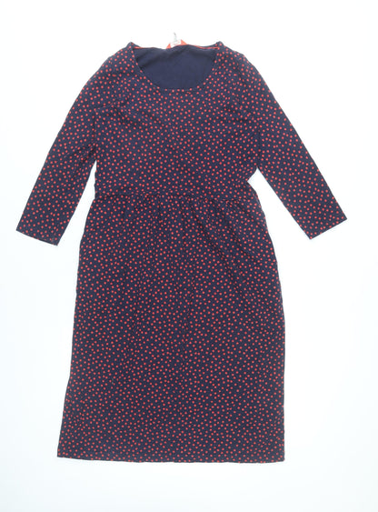 Joules Women’s Blue Polka Dot Fit & Flare Knee Length Dress Size 6