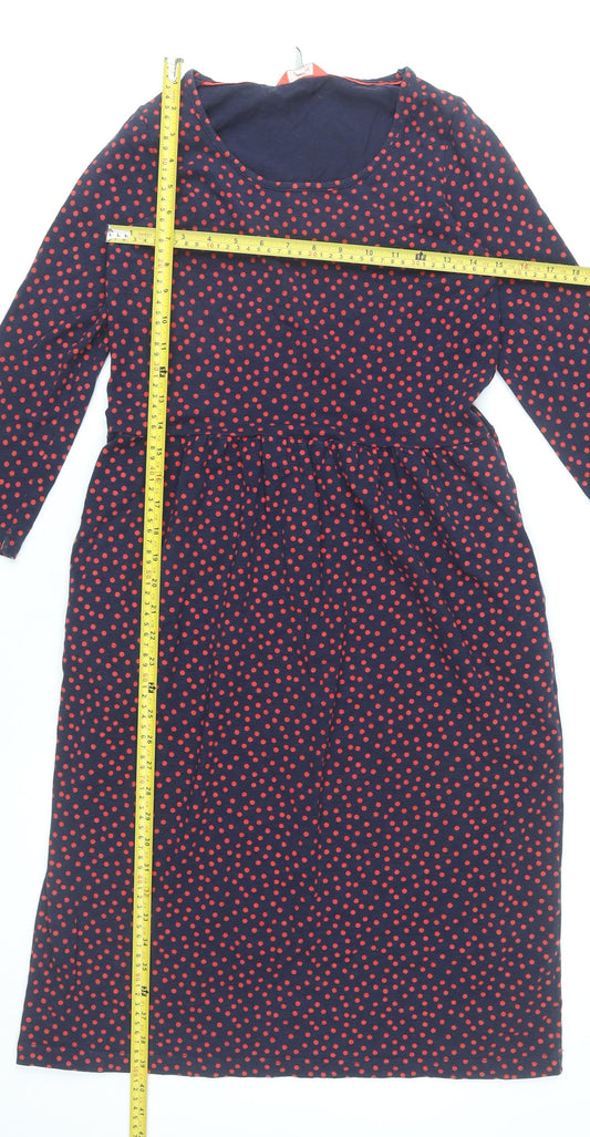 Joules Women’s Blue Polka Dot Fit & Flare Knee Length Dress Size 6