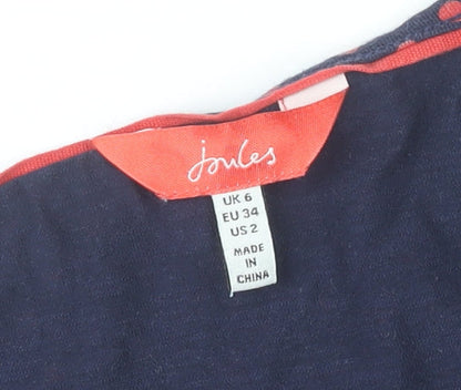 Joules Women’s Blue Polka Dot Fit & Flare Knee Length Dress Size 6