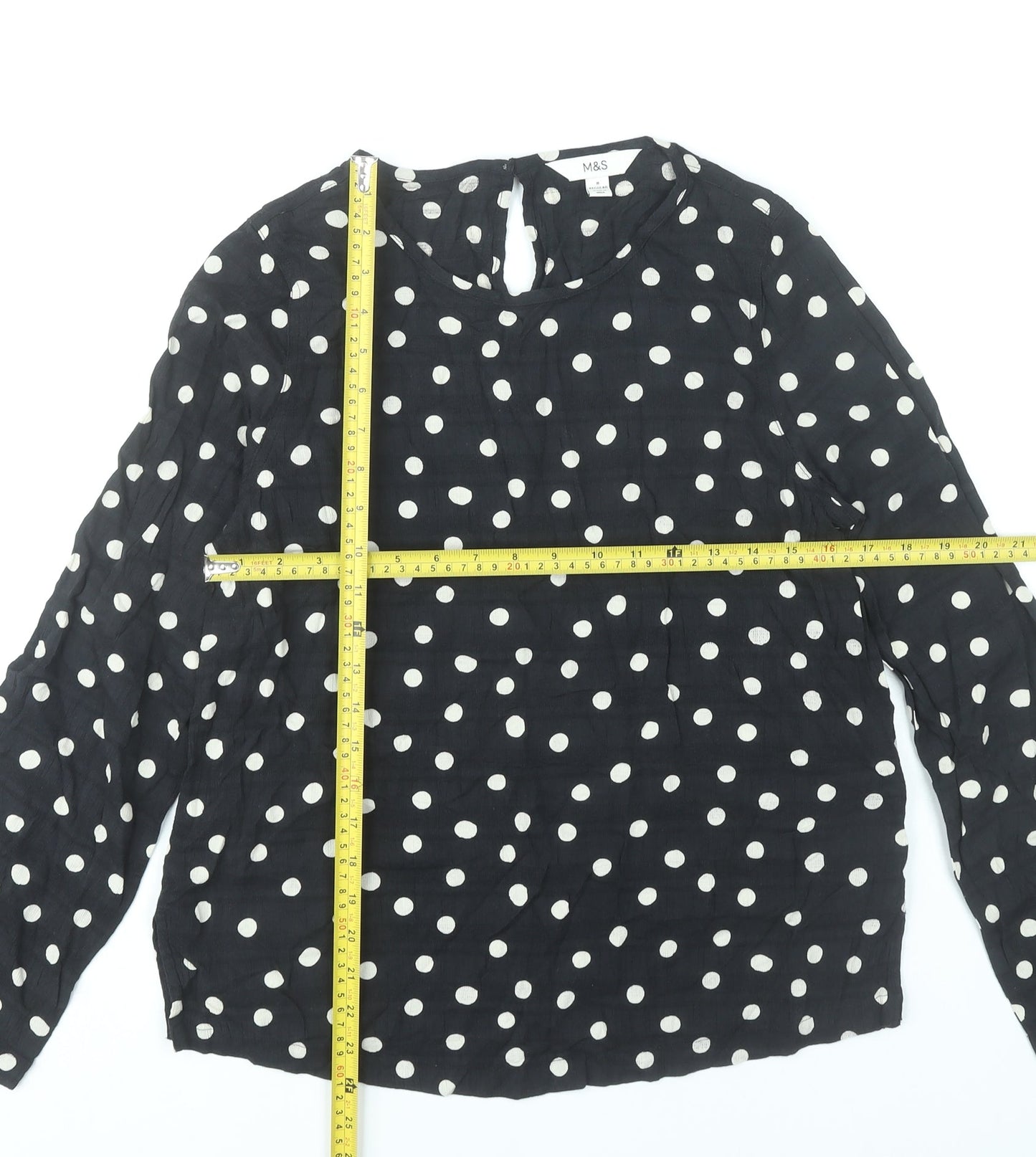 Marks and Spencer Women’s Black Polka Dot Blouse Size 8 Regular