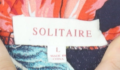 Solitaire Women’s Multicoloured Floral Rayon Blouse L Off Shoulder