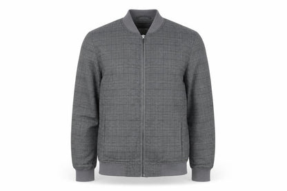 Primark Mens Grey XS Bomber Jacket Check Pattern Casual