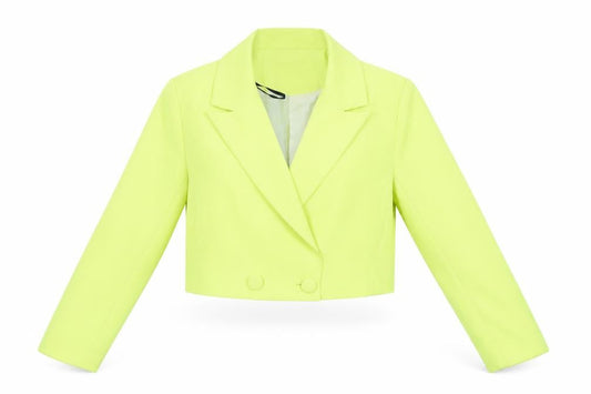 Missguided Women’s Yellow Cropped Blazer Jacket Size 8