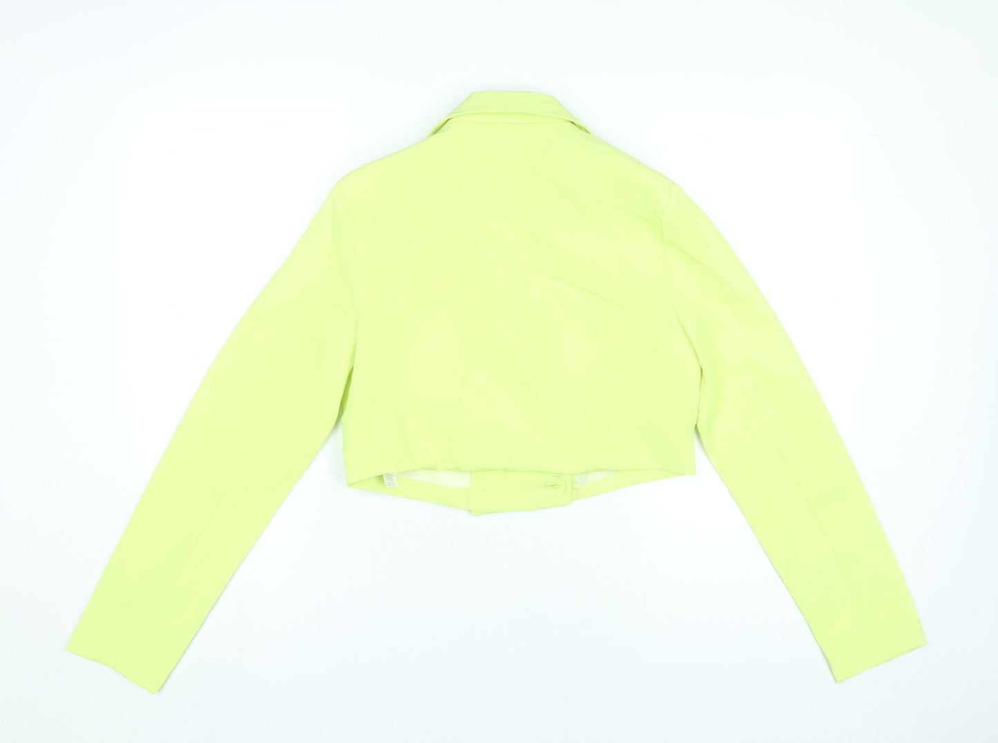 Missguided Women’s Yellow Cropped Blazer Jacket Size 8