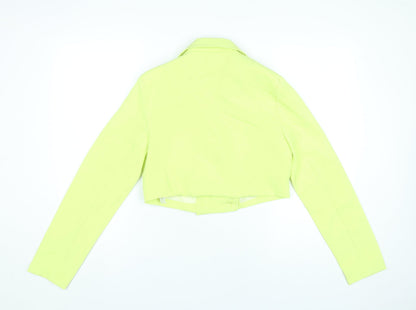 Missguided Women’s Yellow Cropped Blazer Jacket Size 8