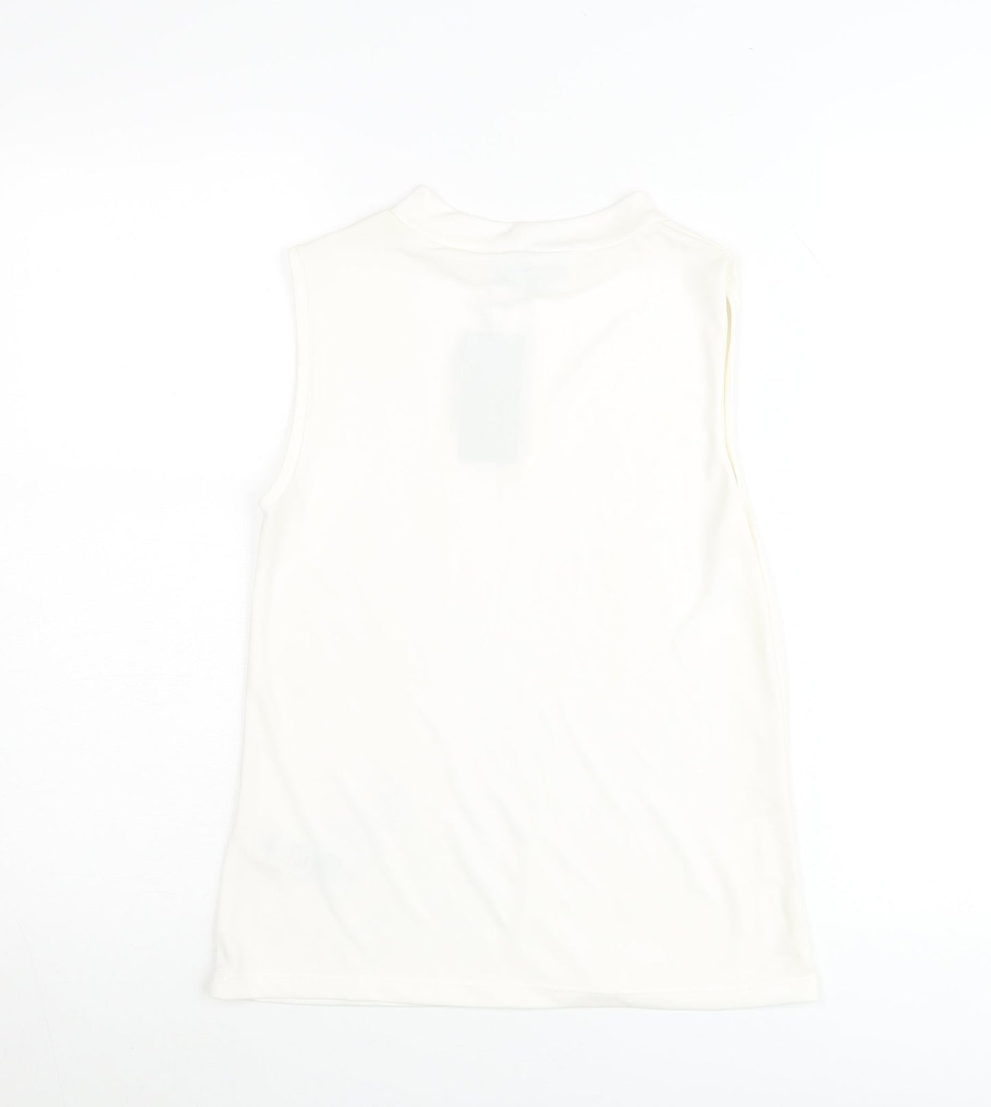 New Look Women Ivory High Neck Sleeveless Tank Top UK 6