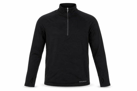 Sundried Men’s Black Pullover Jumper L Athletic Mock Neck 1/4 Zip Sports Top