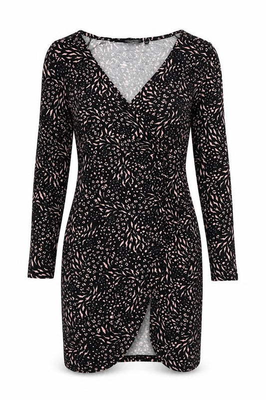 Dorothy Perkins Womens Black Animal Print Bodycon Dress Size 20