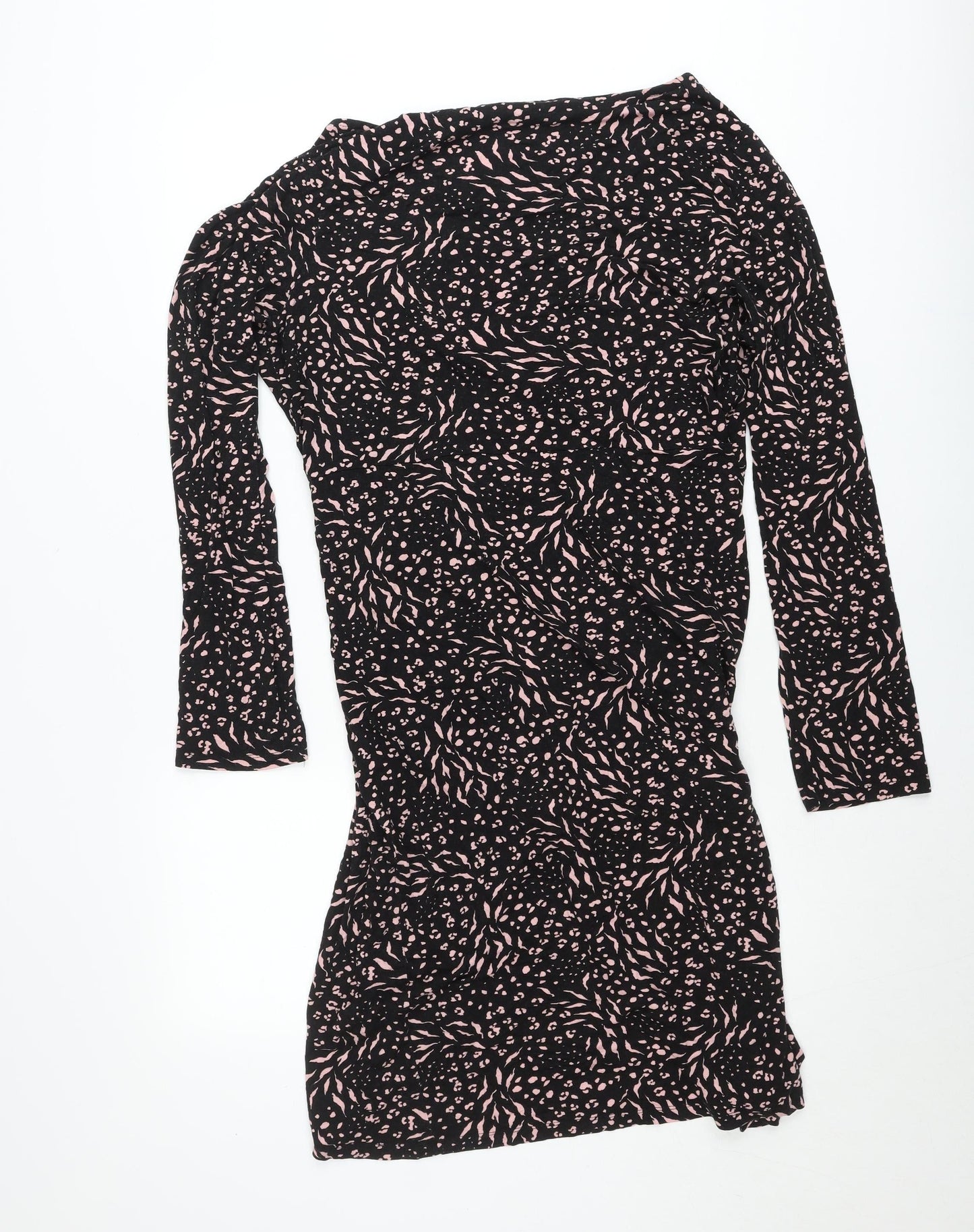 Dorothy Perkins Womens Black Animal Print Bodycon Dress Size 20