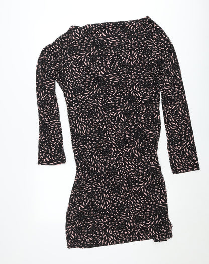 Dorothy Perkins Womens Black Animal Print Bodycon Dress Size 20