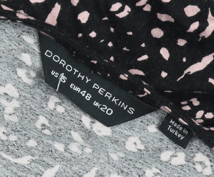 Dorothy Perkins Womens Black Animal Print Bodycon Dress Size 20