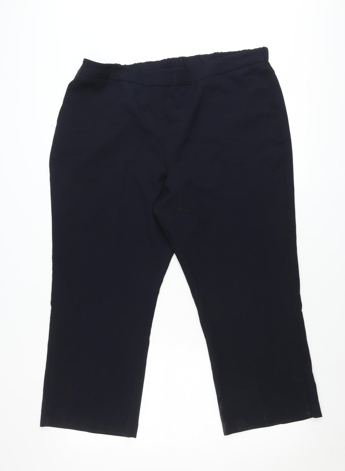 Bonmarché Women Black Size 18 Straight Leg Trousers Polyester Workwear