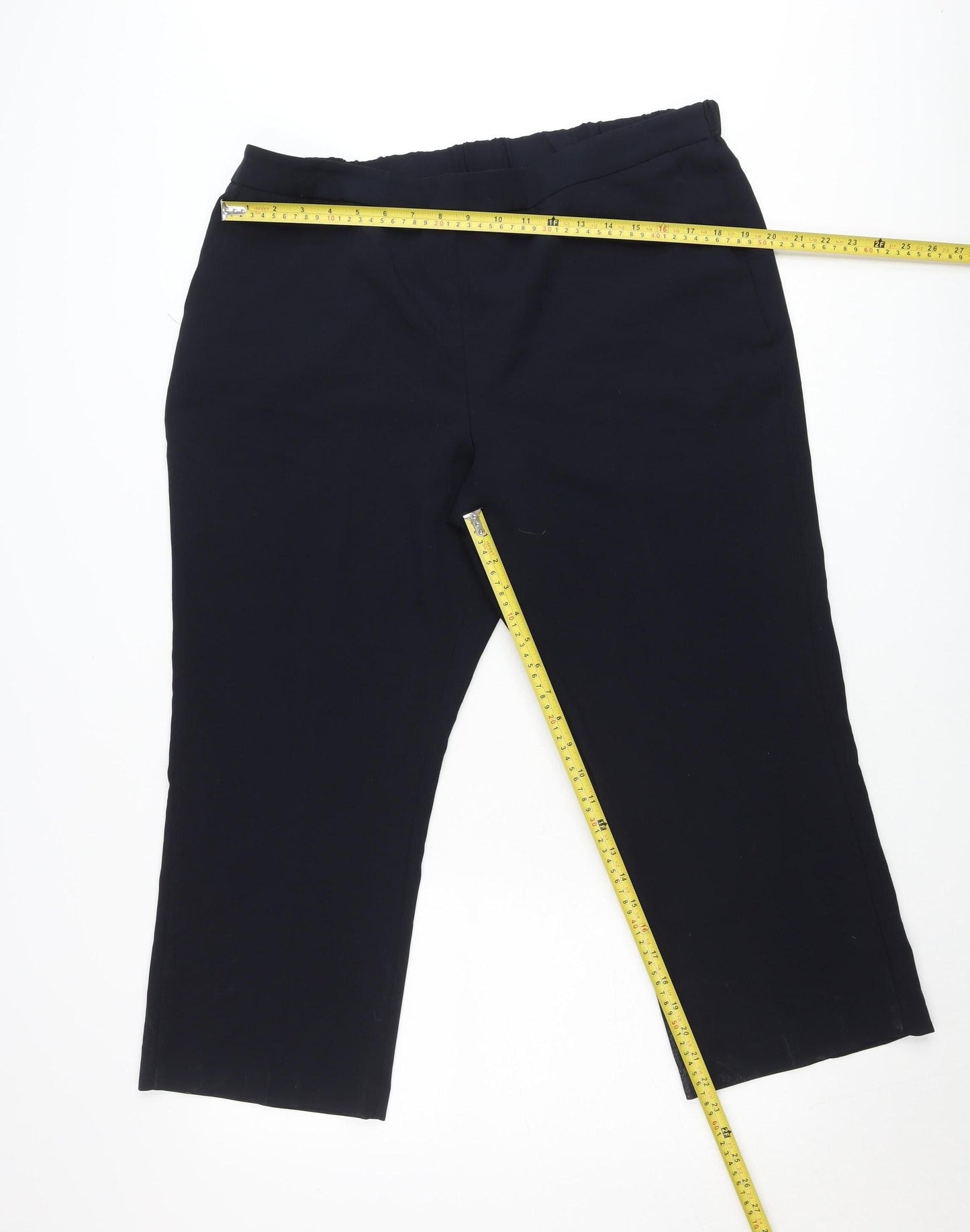Bonmarché Women Black Size 18 Straight Leg Trousers Polyester Workwear