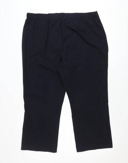 Bonmarché Women Black Size 18 Straight Leg Trousers Polyester Workwear