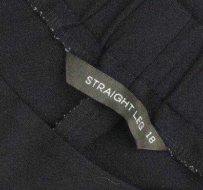 Bonmarché Women Black Size 18 Straight Leg Trousers Polyester Workwear