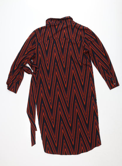 Topshop Women’s Petite Multicoloured Geometric Shirt Dress UK 8