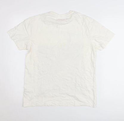 Tu Men’s White Small Graphic Shoot! Retro Football T-Shirt