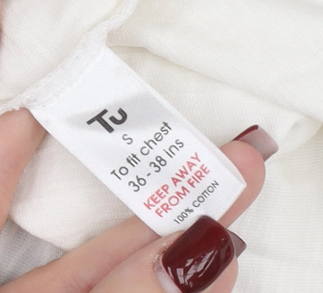 Tu Men’s White Small Graphic Shoot! Retro Football T-Shirt