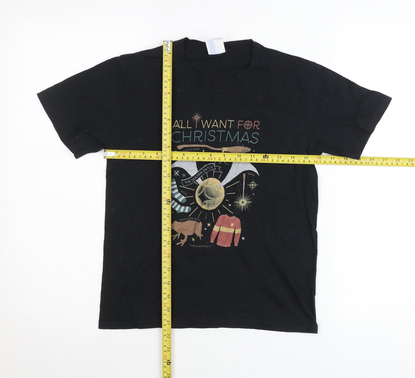 Port & Company Boys Black Harry Potter Christmas Graphic T-Shirt 9-10 Years