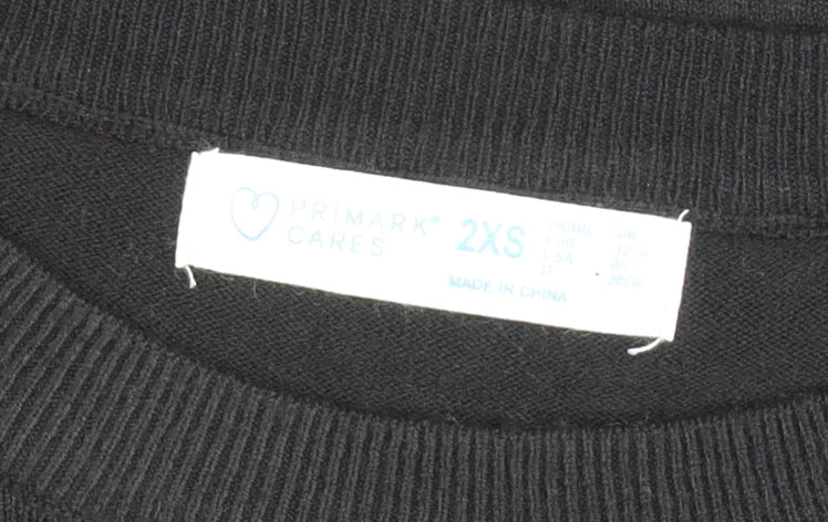 Primark Womens Black Studded Pullover Jumper 2XS Crew Neck Knit