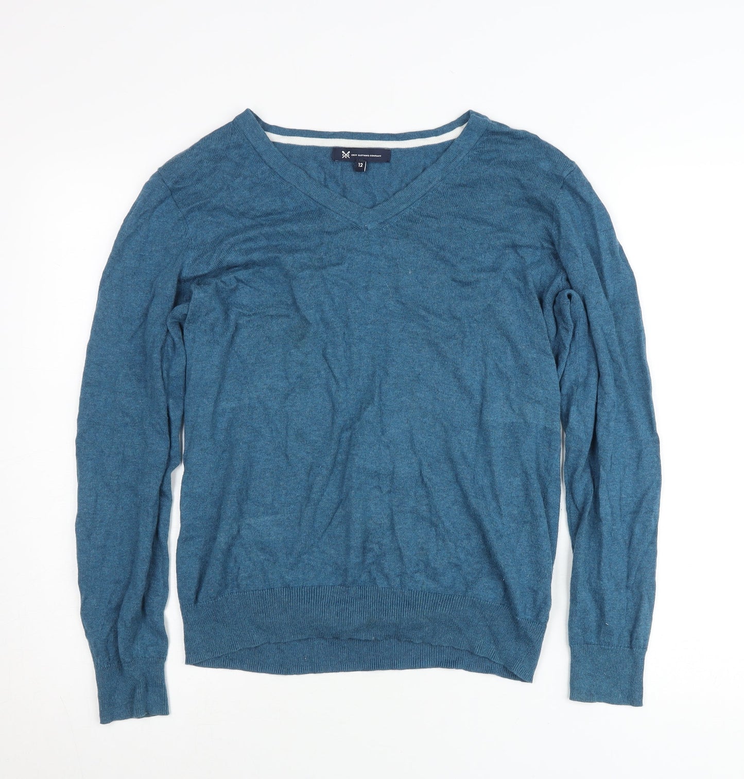 Crew Clothing Company Men’s Blue M V-Neck Cotton Cashmere Jumper