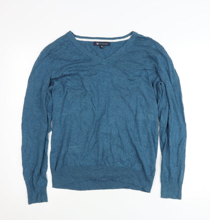 Crew Clothing Company Men’s Blue M V-Neck Cotton Cashmere Jumper