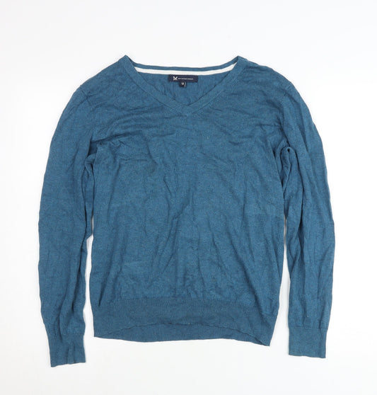 Crew Clothing Company Men’s Blue M V-Neck Cotton Cashmere Jumper