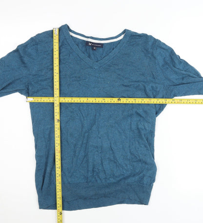 Crew Clothing Company Men’s Blue M V-Neck Cotton Cashmere Jumper