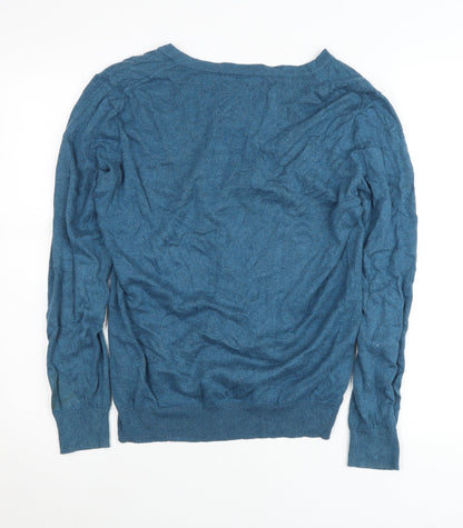 Crew Clothing Company Men’s Blue M V-Neck Cotton Cashmere Jumper