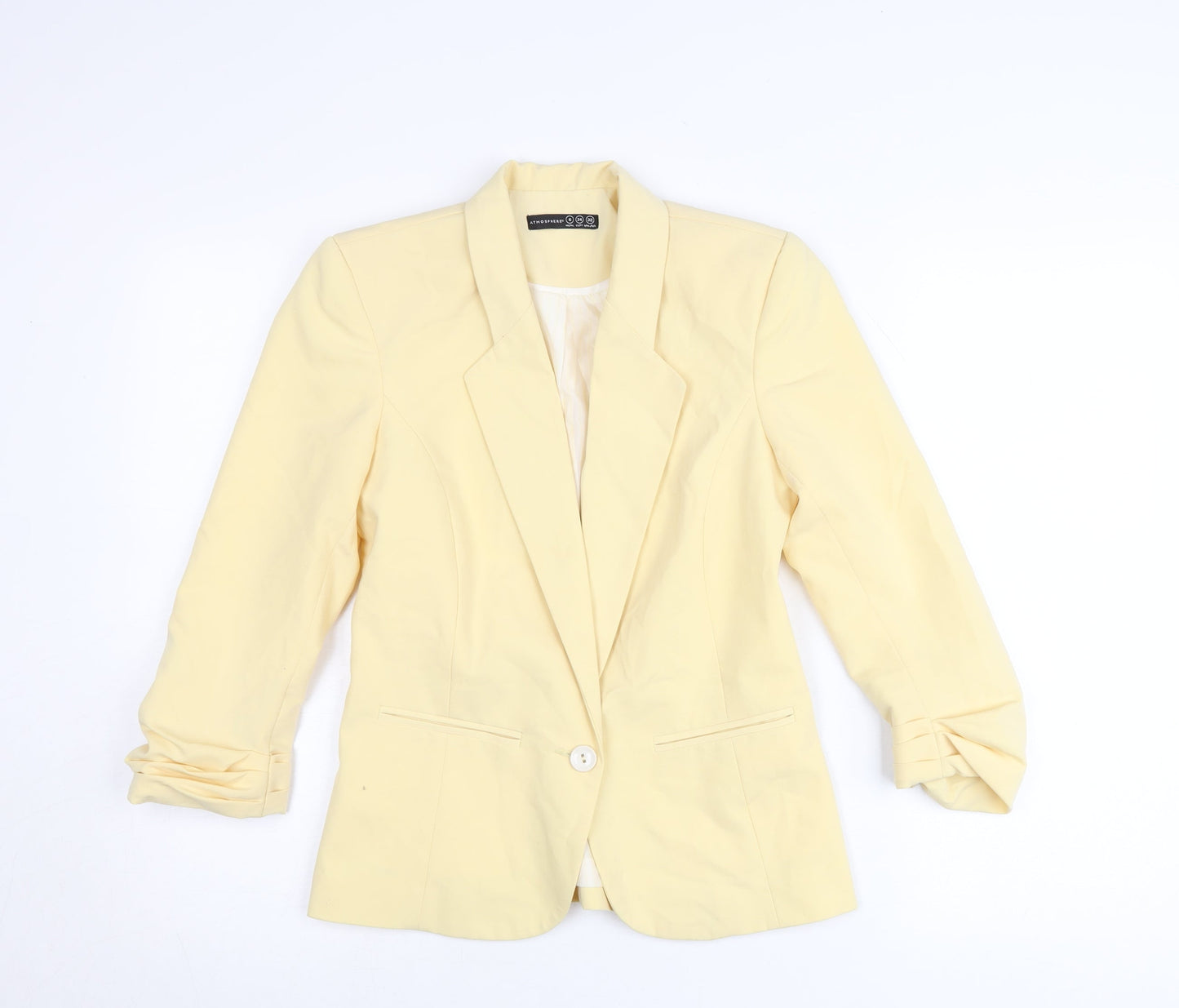 Atmosphere Womens Yellow Blazer Jacket UK 6 Single Breasted