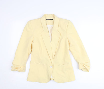 Atmosphere Womens Yellow Blazer Jacket UK 6 Single Breasted