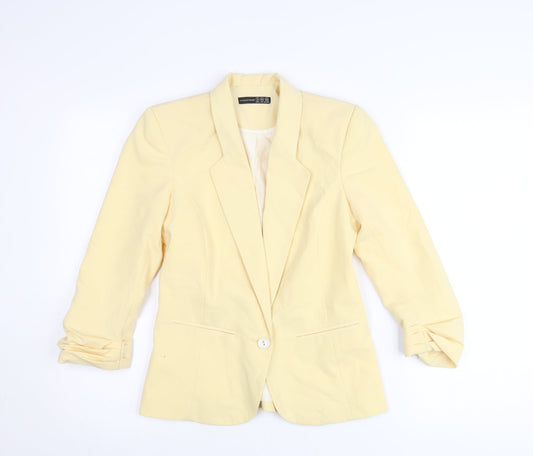 Atmosphere Womens Yellow Blazer Jacket UK 6 Single Breasted