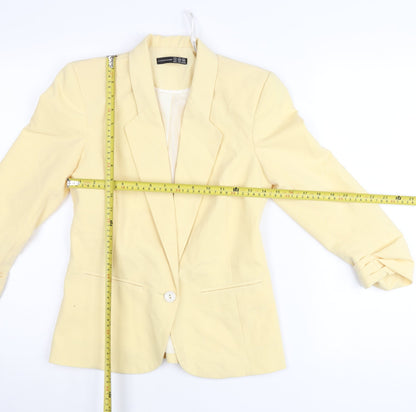 Atmosphere Womens Yellow Blazer Jacket UK 6 Single Breasted