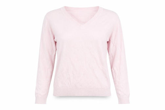 Next Womens Pink V-Neck Pullover Jumper Size 14 Acrylic Knit