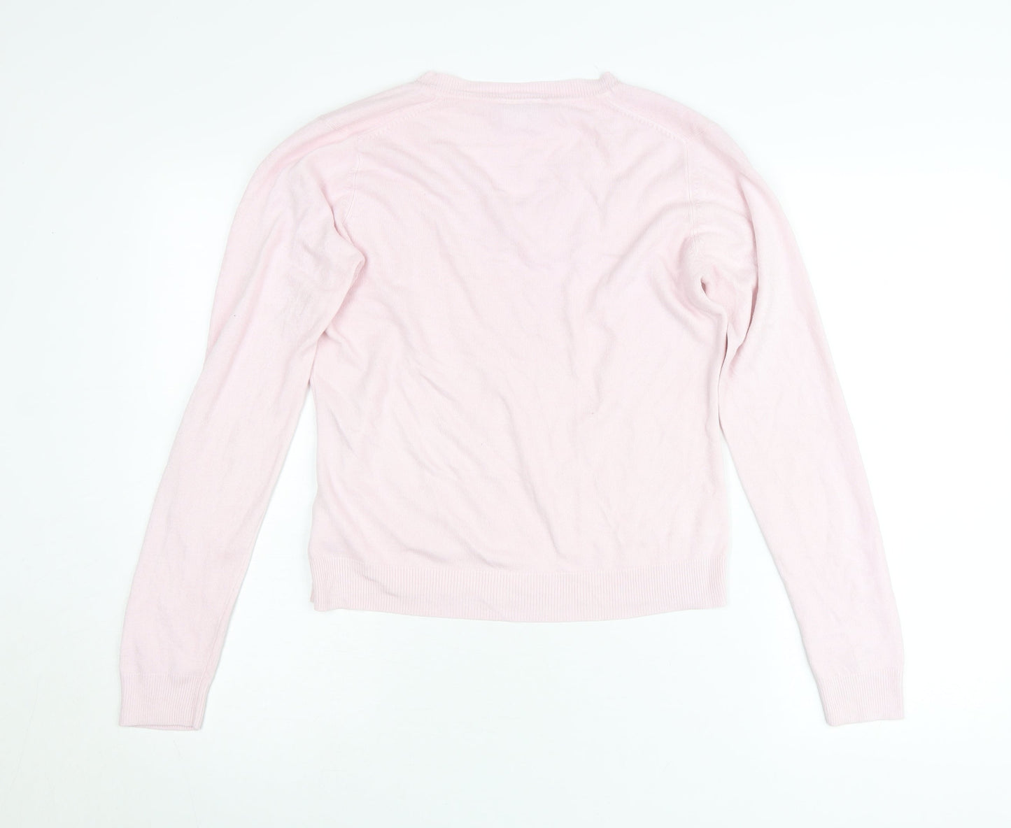 Next Womens Pink V-Neck Pullover Jumper Size 14 Acrylic Knit