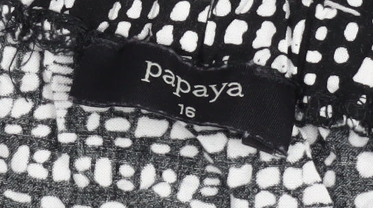 Papaya Women’s Black Geometric Off-Shoulder Blouse Size 16