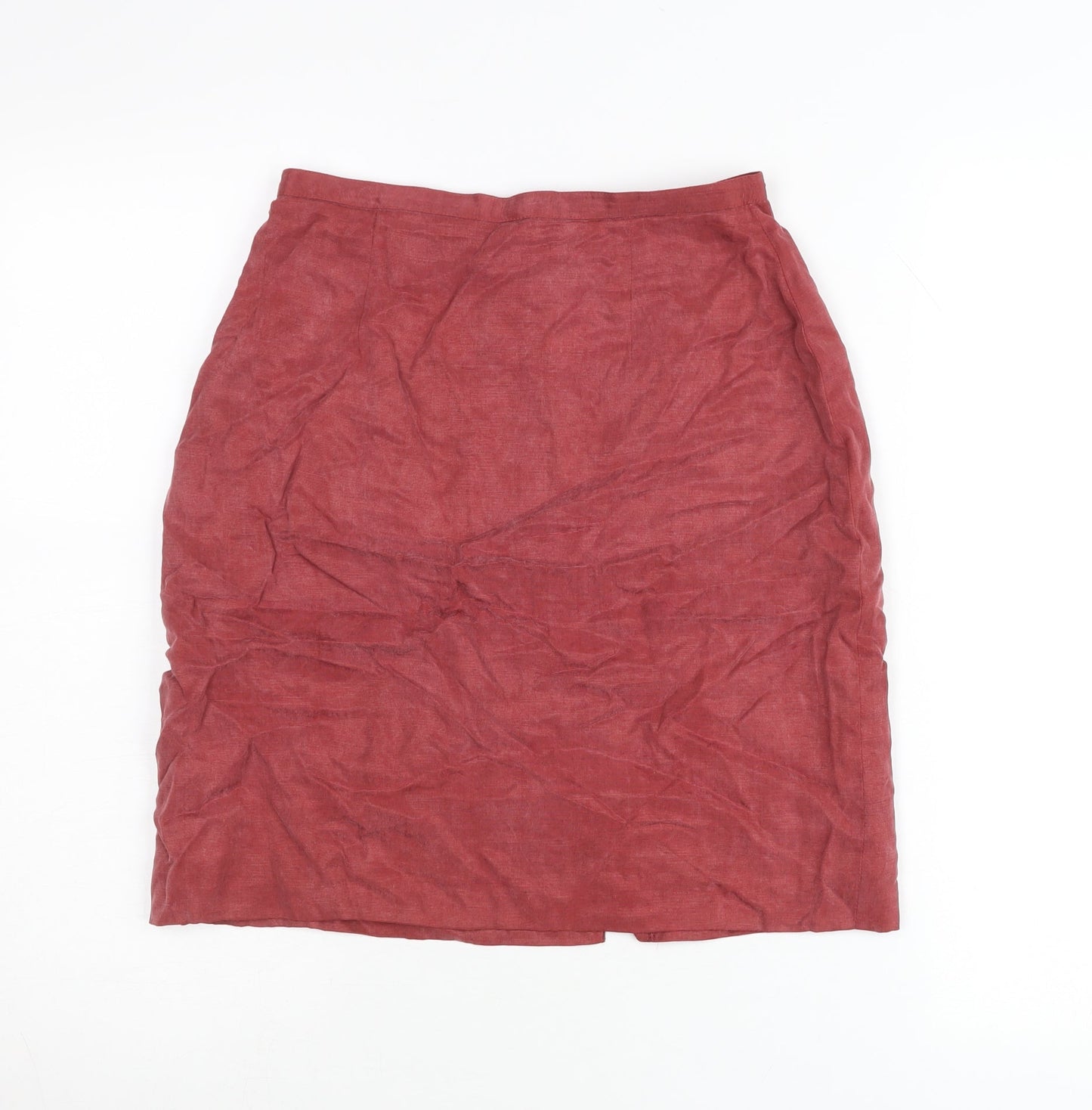 Monsoon Womens Red Size 10 Pencil Skirt Linen Blend Workwear