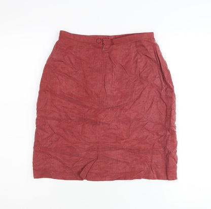 Monsoon Womens Red Size 10 Pencil Skirt Linen Blend Workwear