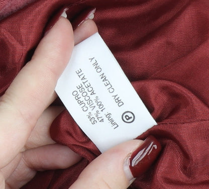 Monsoon Womens Red Size 10 Pencil Skirt Linen Blend Workwear