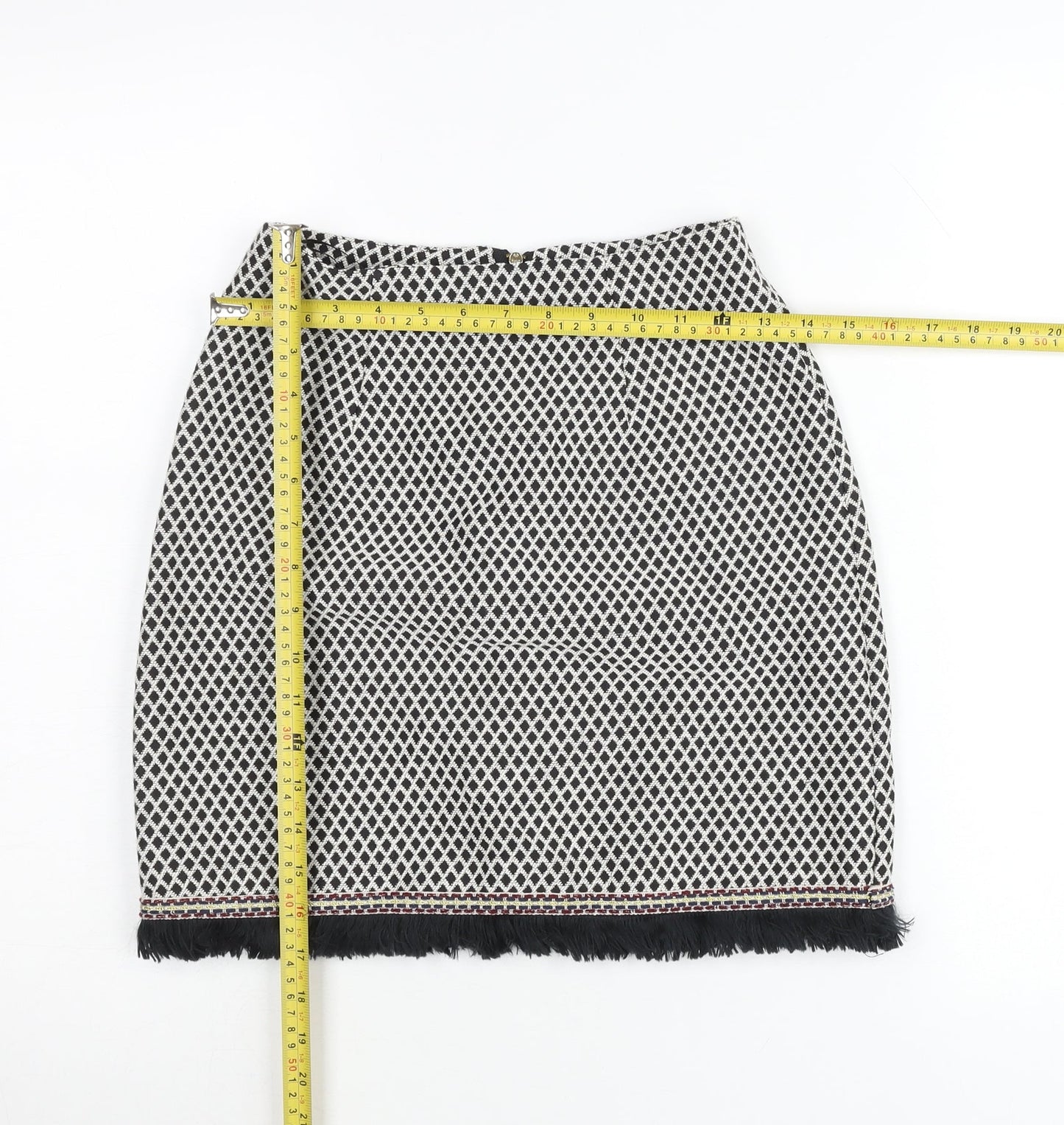 New Look Women’s Black Geometric Pencil Skirt UK 6 Short
