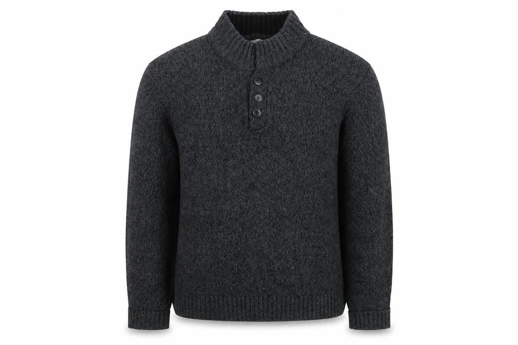 Mens UK Size 2XL TU Grey Henley Jumper