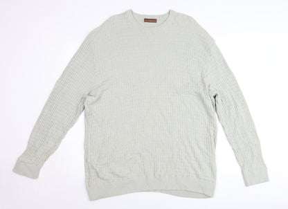 Marks and Spencer Men’s Grey 2XL Crew Neck Cable Knit Pullover Jumper