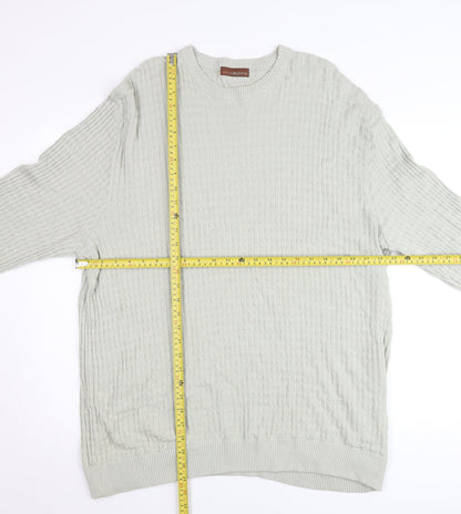 Marks and Spencer Men’s Grey 2XL Crew Neck Cable Knit Pullover Jumper