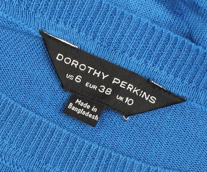 Dorothy Perkins Women’s Blue Crew Neck Jumper Size 10 Viscose Blend