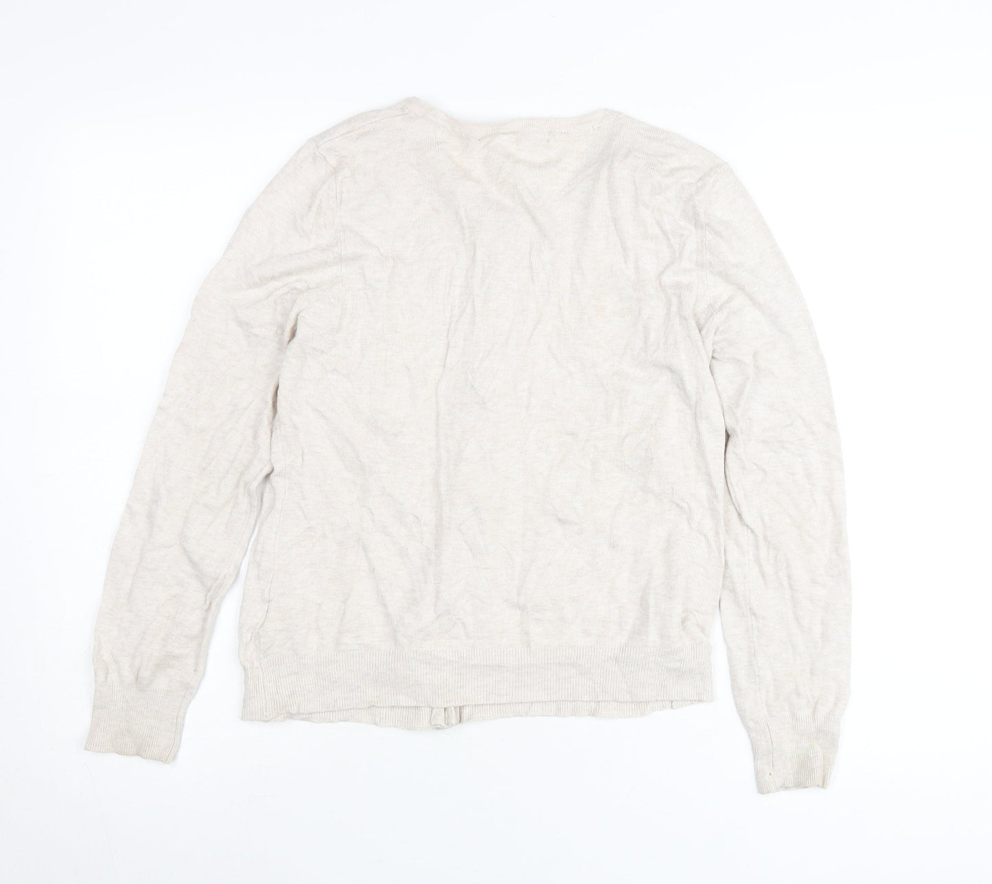 Encuentro Womens Beige Cardigan L Viscose Blend Knit Casual